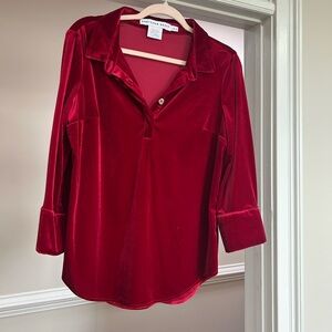 Gretchen Scott Crimson Velvet Women's Top by Gretchen Scott